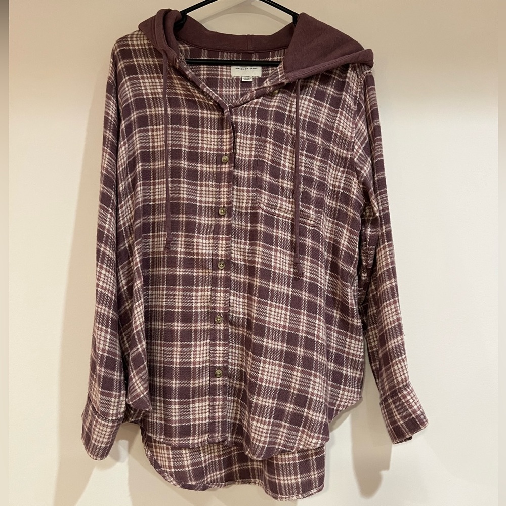 American Eagle - Hooded Flannel